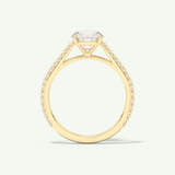1.5 CT Round Cut Pave Moissanite Engagement Ring