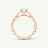 1.5 CT Round Cut Pave Moissanite Engagement Ring