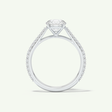 1.5 CT Round Cut Pave Moissanite Engagement Ring