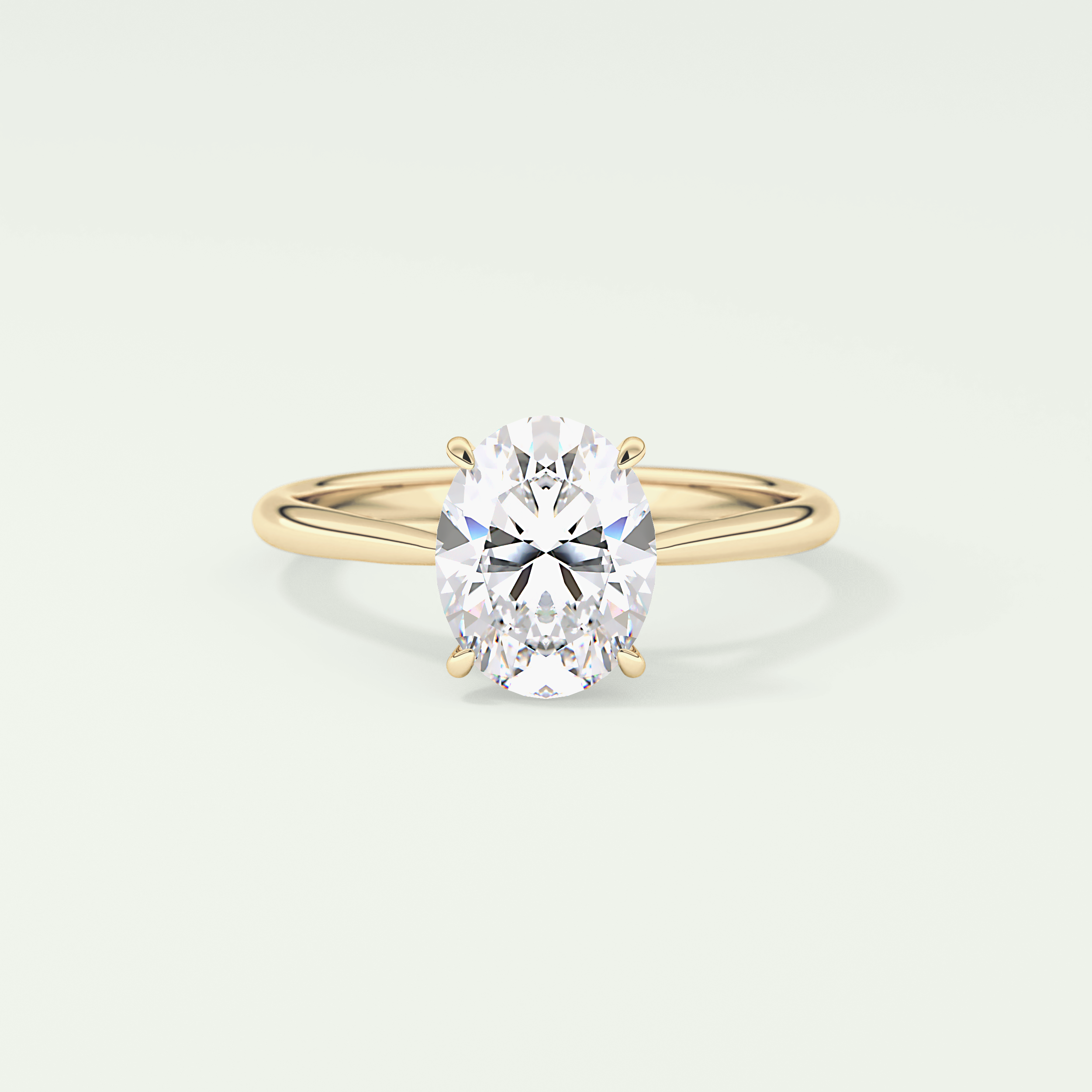 2.0 CT Oval Cut Solitaire Moissanite Engagement Ring 1