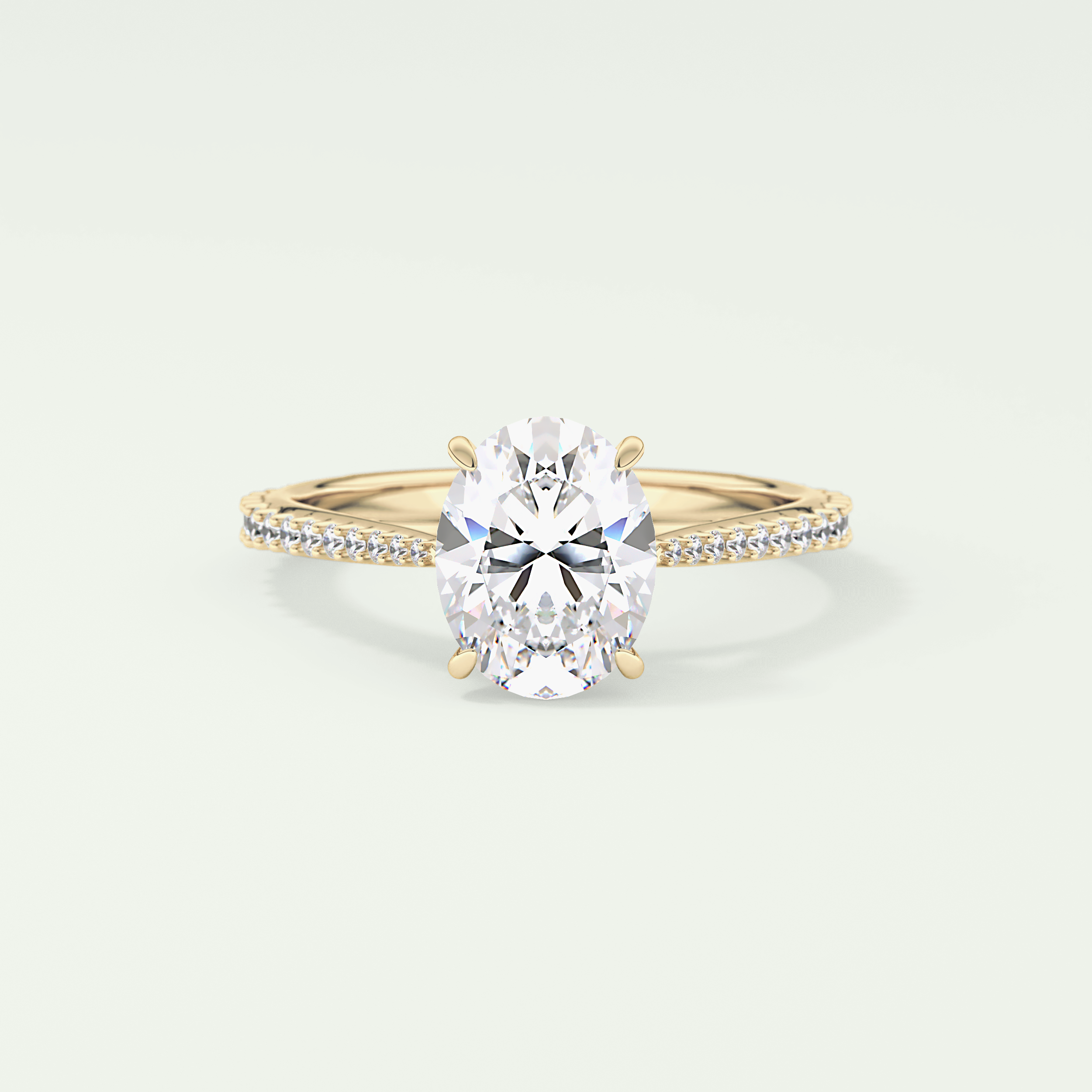 2.0 CT Oval Cut Pave Lab-Grown Diamond Engagement Ring 1