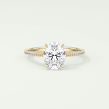 2.0 CT Oval Cut Pave Moissanite Engagement Ring 1