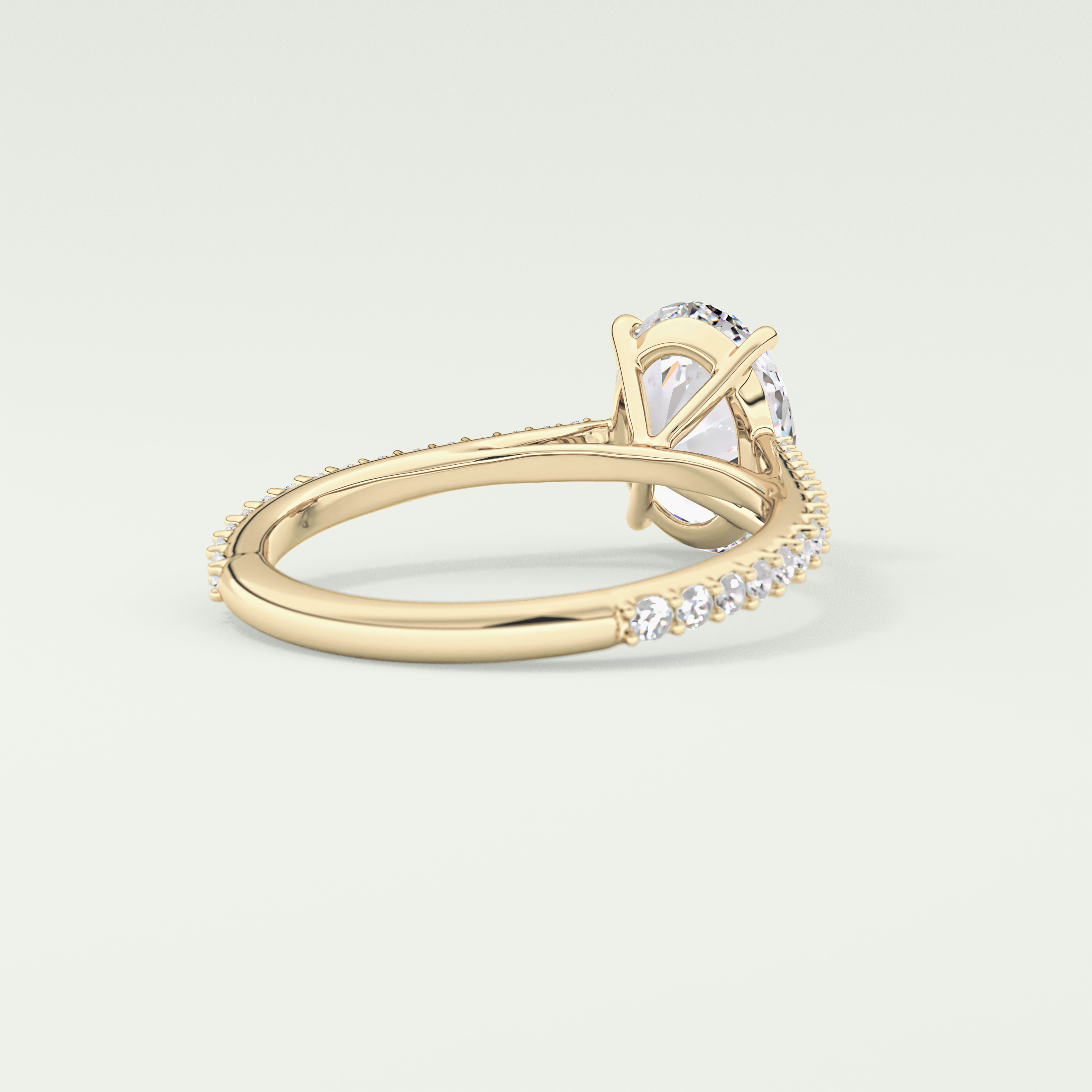 2.0 CT Oval Cut Pave Lab-Grown Diamond Engagement Ring 2