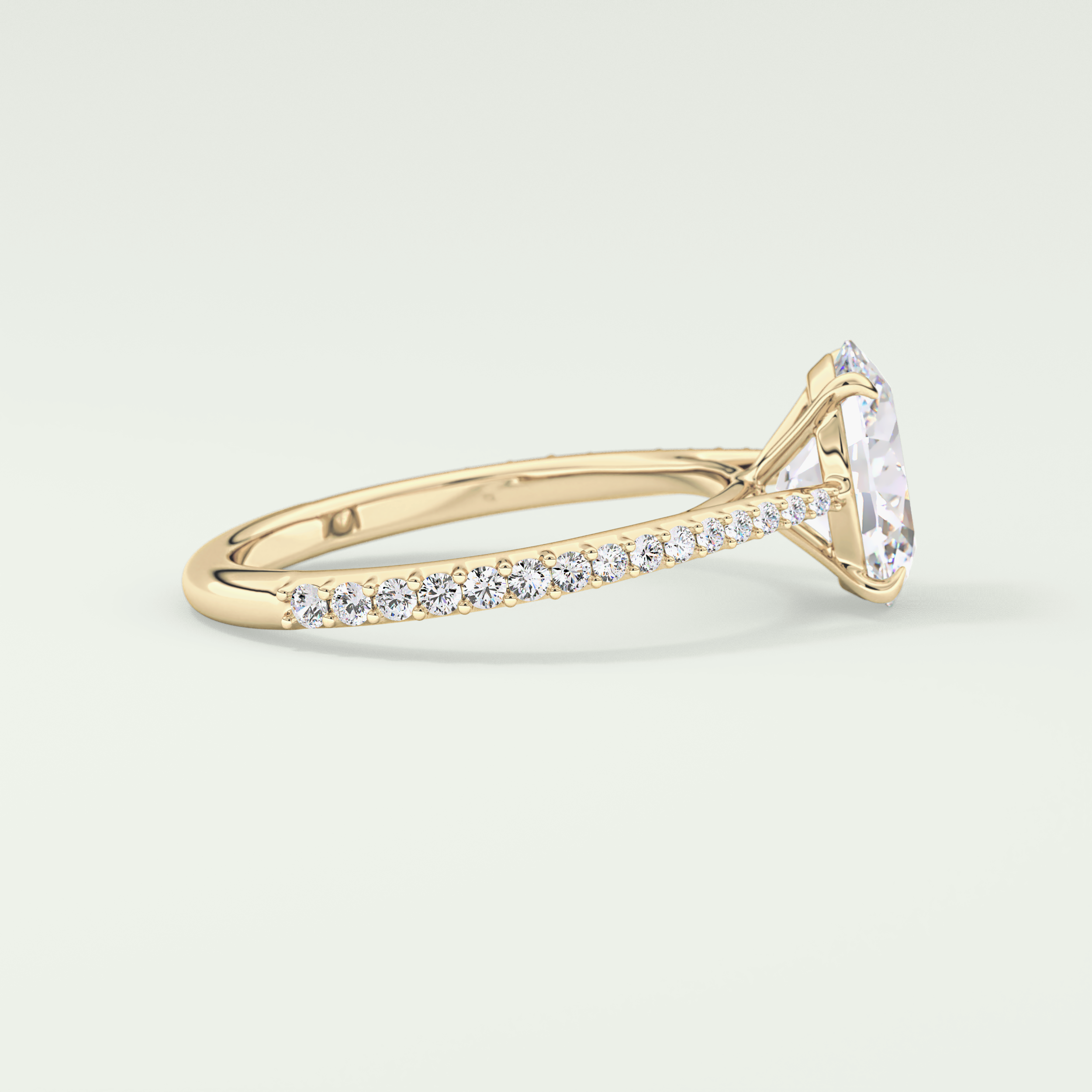 2.0 CT Oval Cut Pave Lab-Grown Diamond Engagement Ring 3
