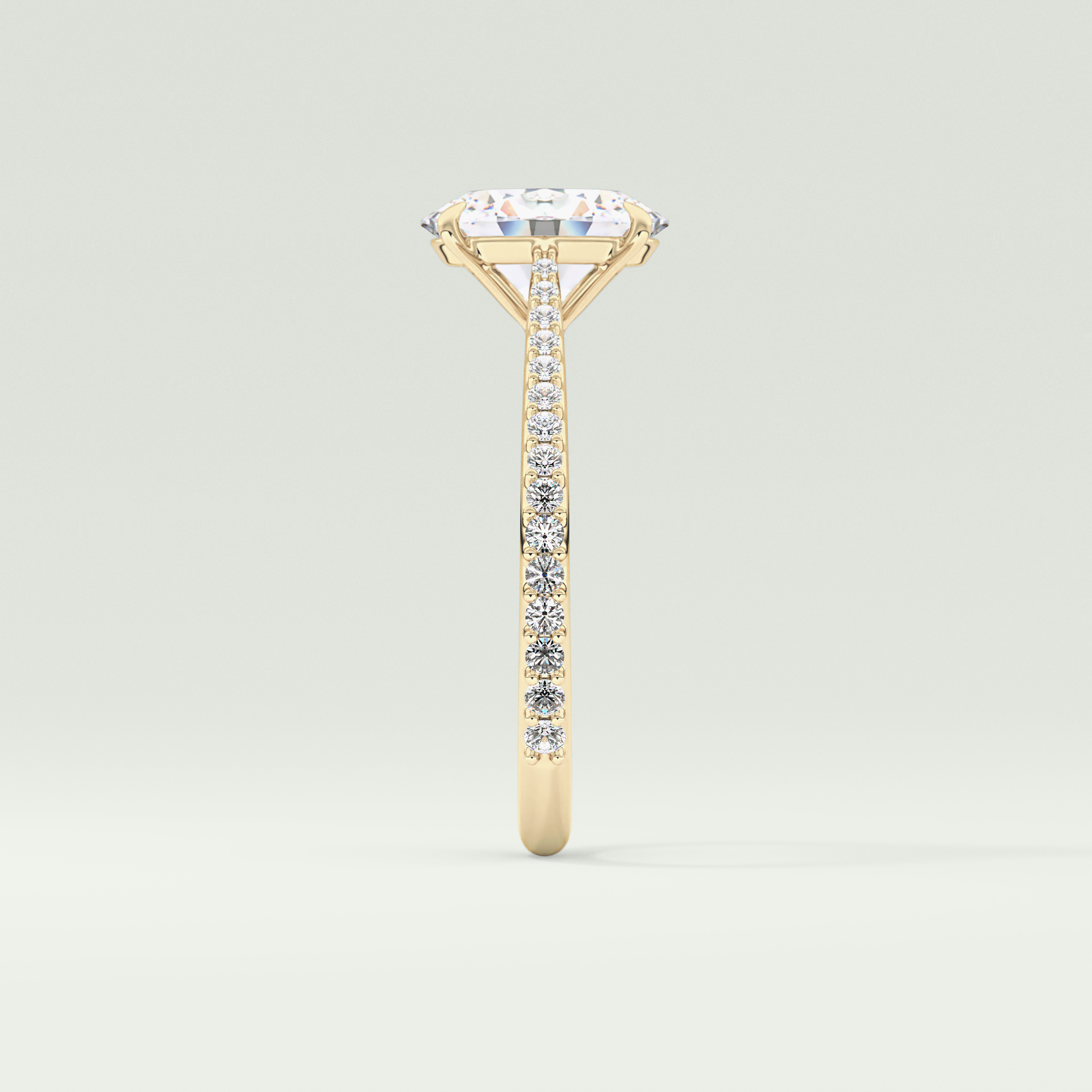 2.0 CT Oval Cut Pave Lab-Grown Diamond Engagement Ring 4