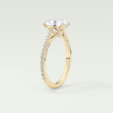 2.0 CT Oval Cut Pave Lab-Grown Diamond Engagement Ring 5