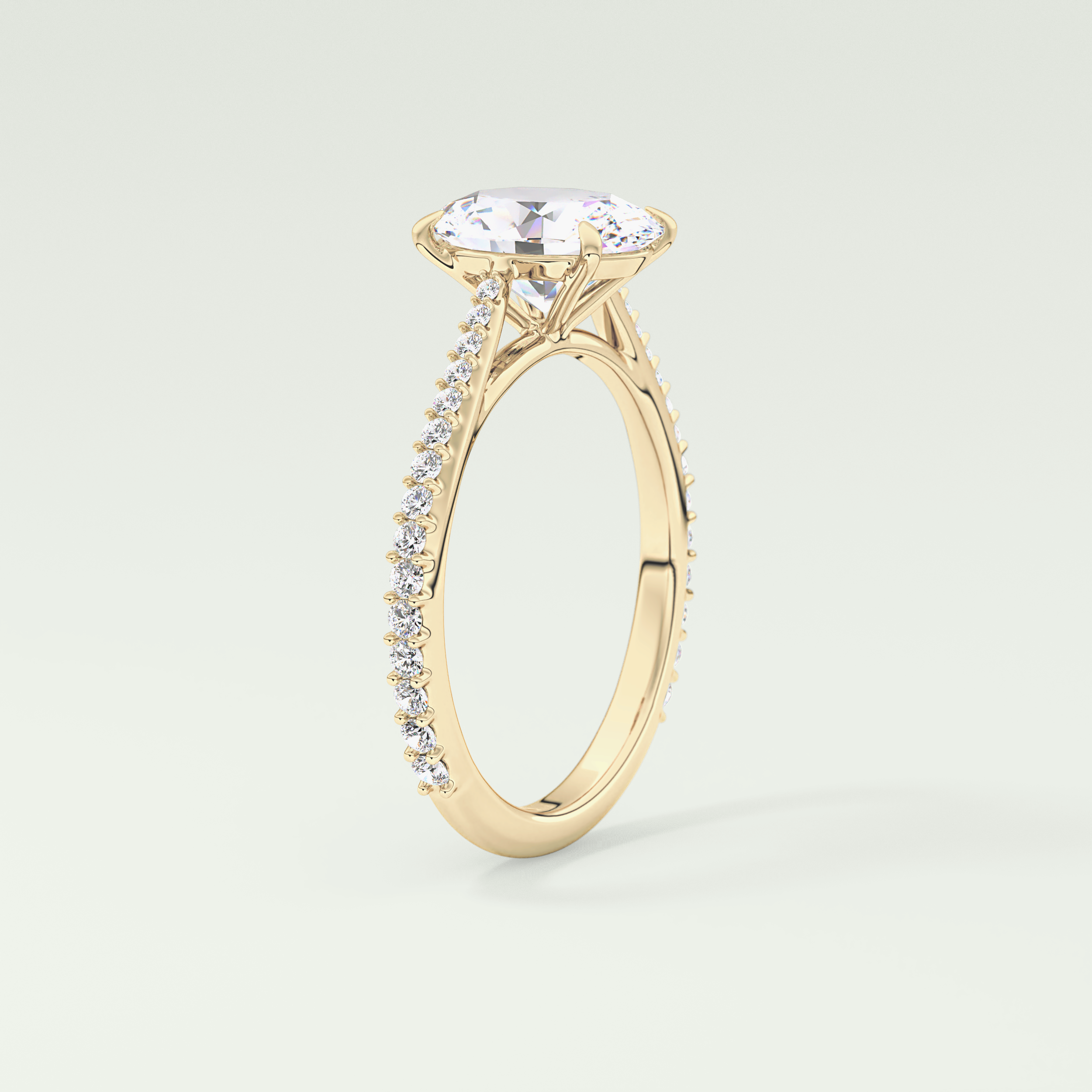 2.0 CT Oval Cut Pave Lab-Grown Diamond Engagement Ring 5