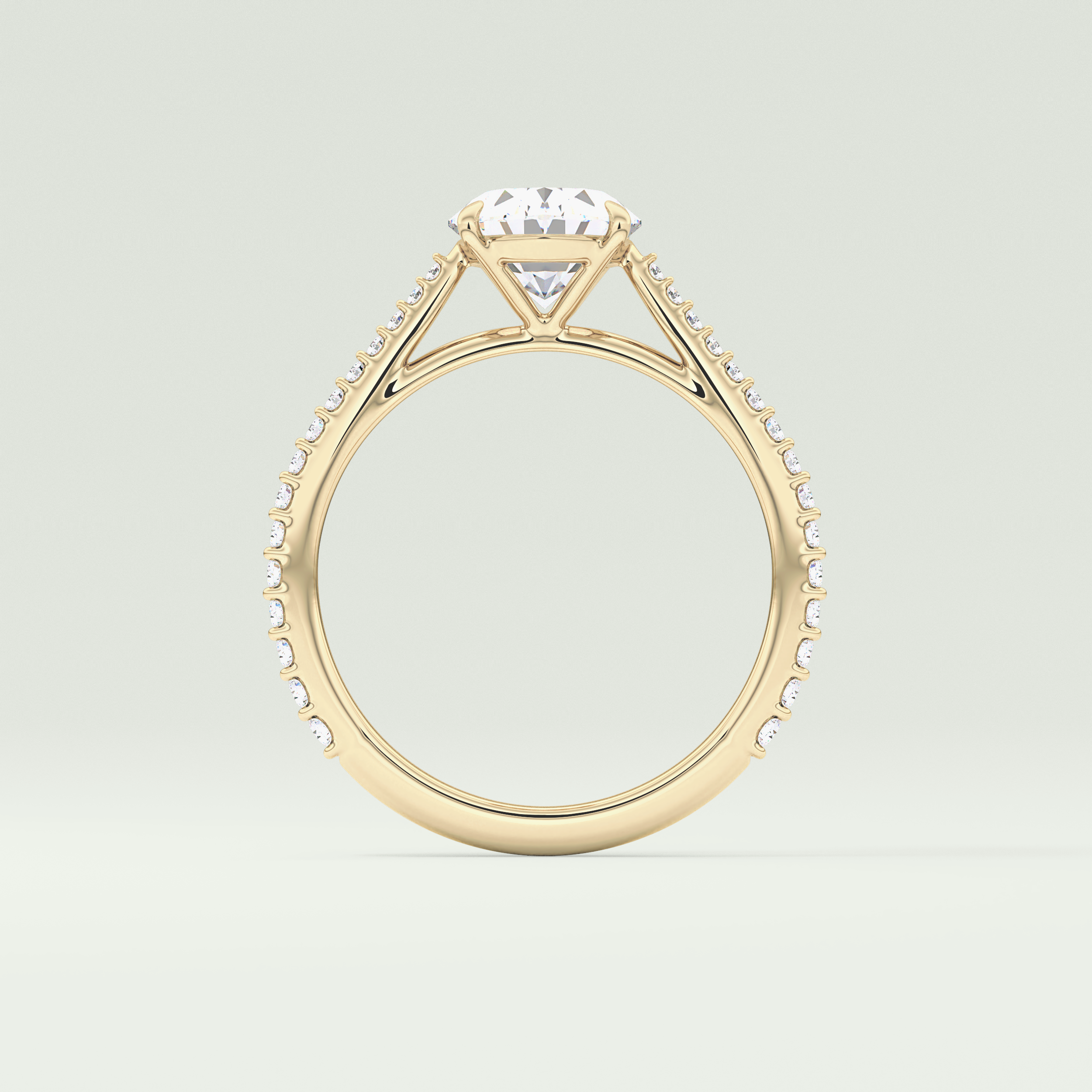 2.0 CT Oval Cut Pave Lab-Grown Diamond Engagement Ring 6