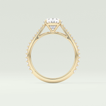 2.0 CT Oval Cut Pave Moissanite Engagement Ring 6