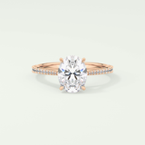 2.0 CT Oval Cut Pave Lab-Grown Diamond Engagement Ring 7