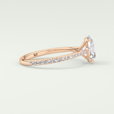 2.0 CT Oval Cut Pave Lab-Grown Diamond Engagement Ring 9
