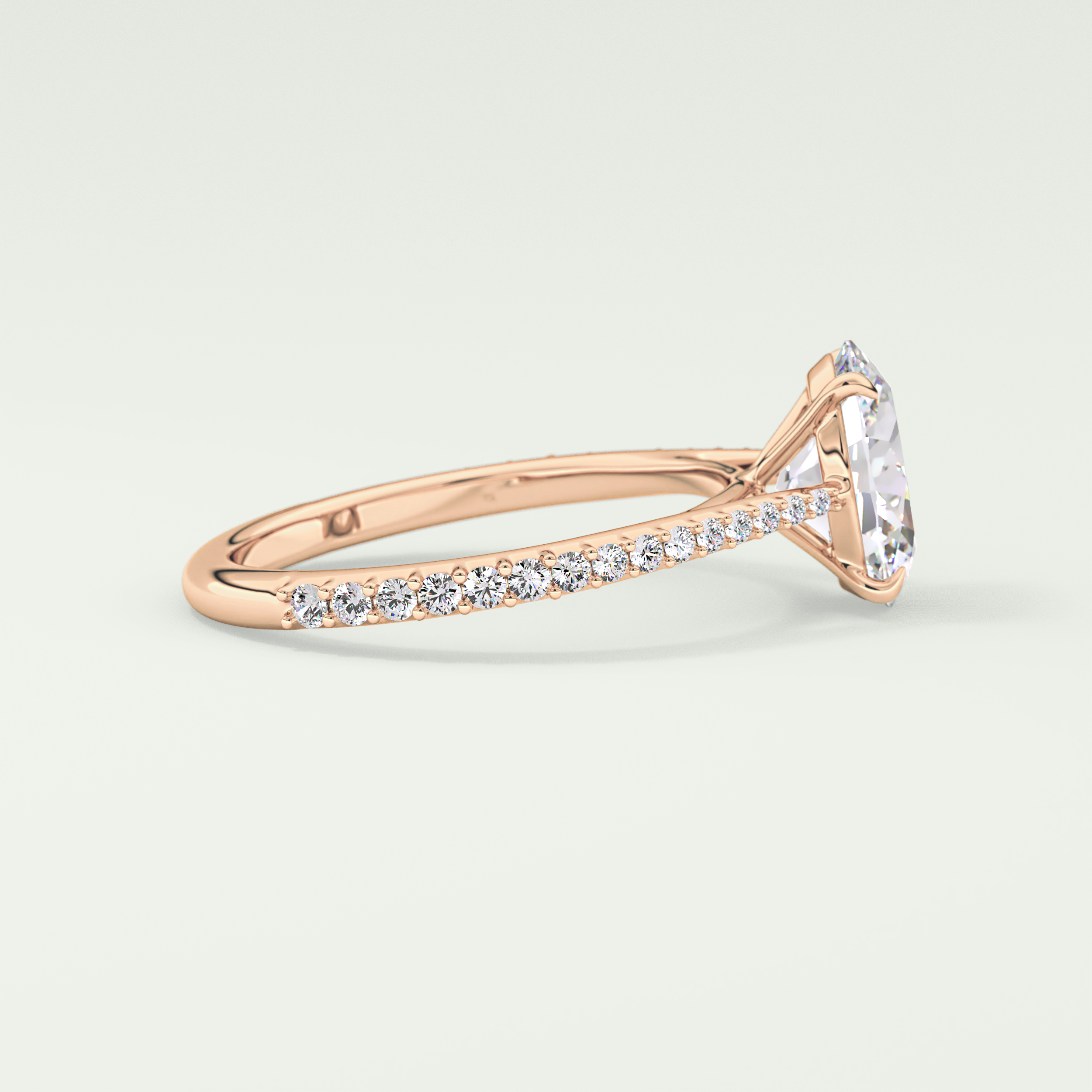 2.0 CT Oval Cut Pave Lab-Grown Diamond Engagement Ring 9
