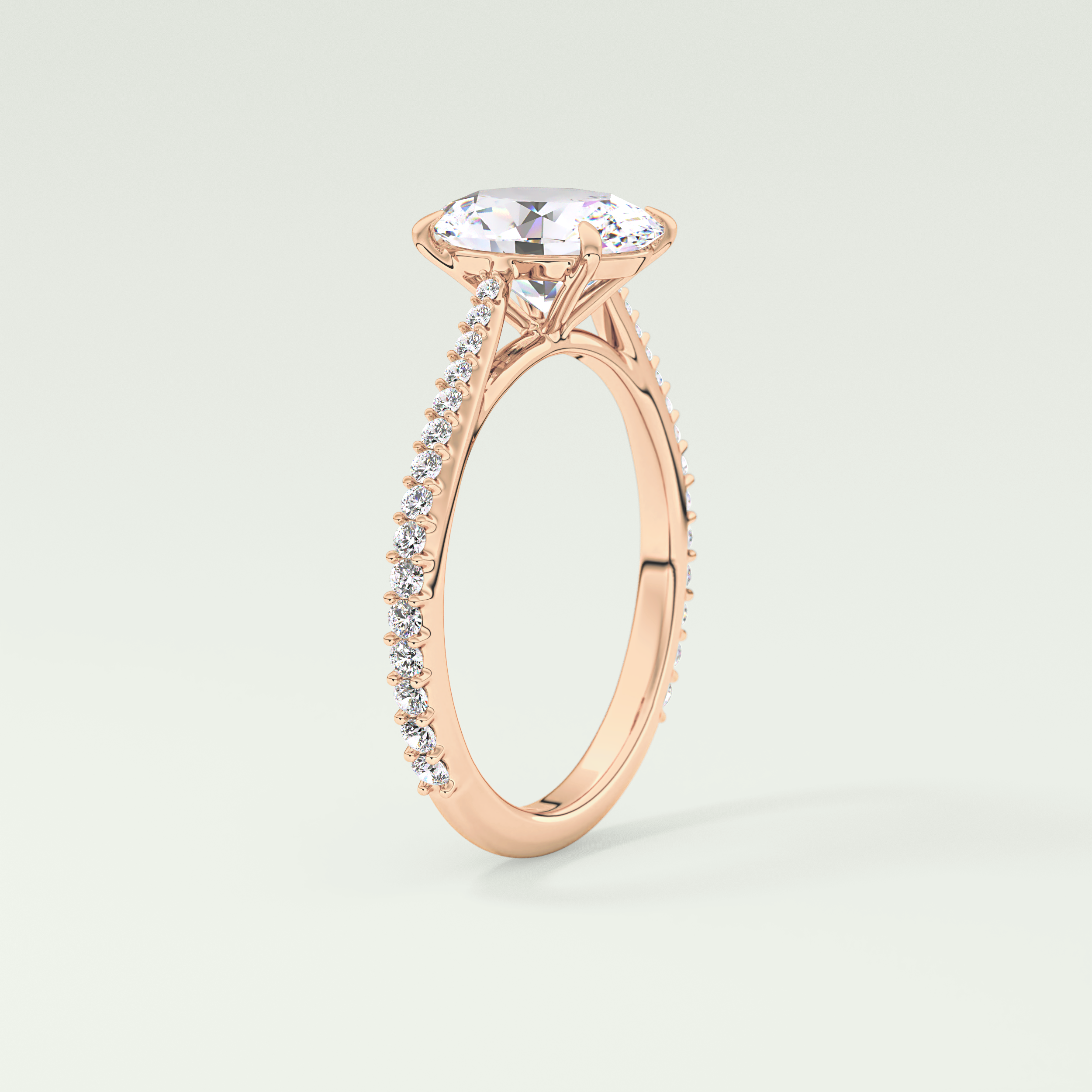 2.0 CT Oval Cut Pave Lab-Grown Diamond Engagement Ring 11