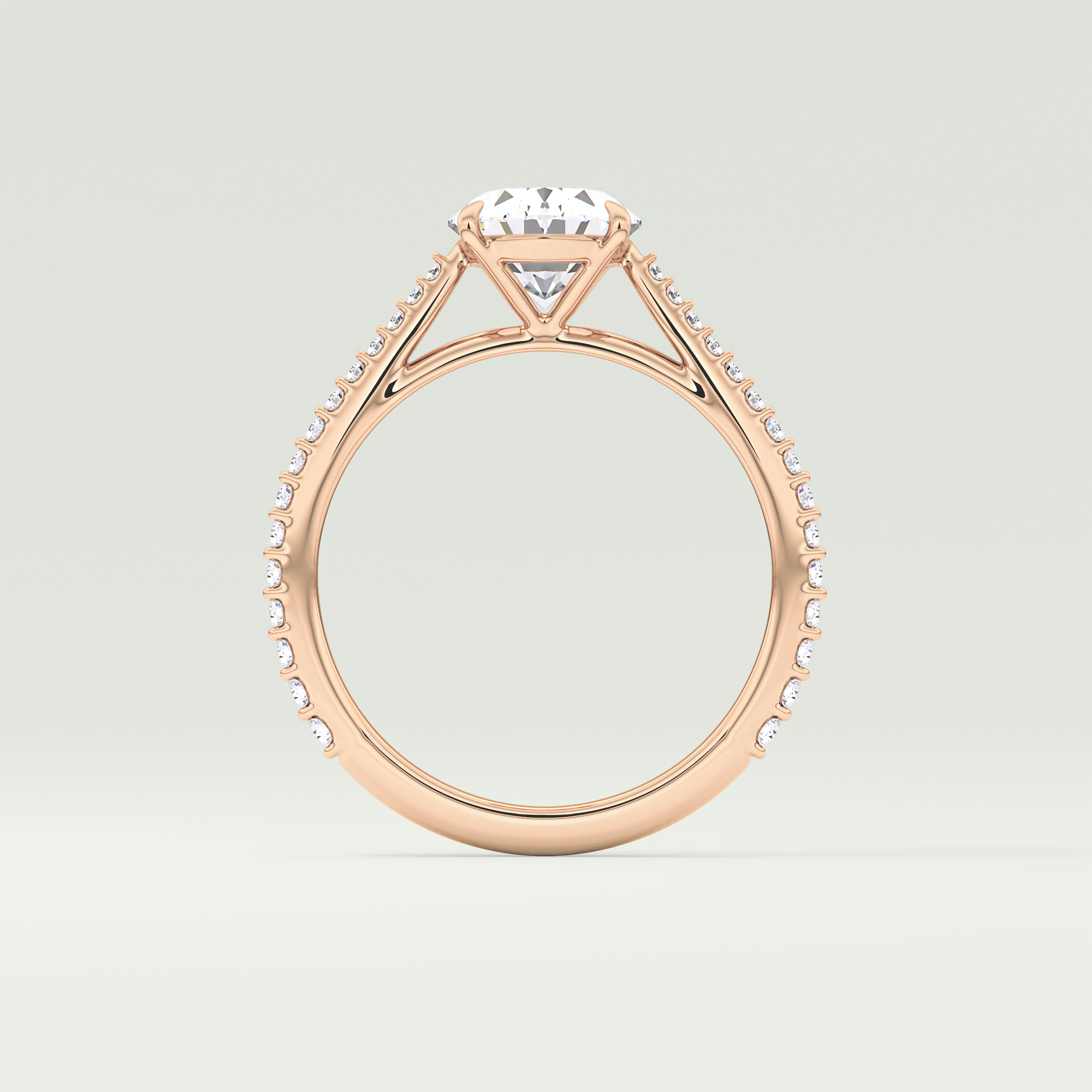2.0 CT Oval Cut Pave Lab-Grown Diamond Engagement Ring 12