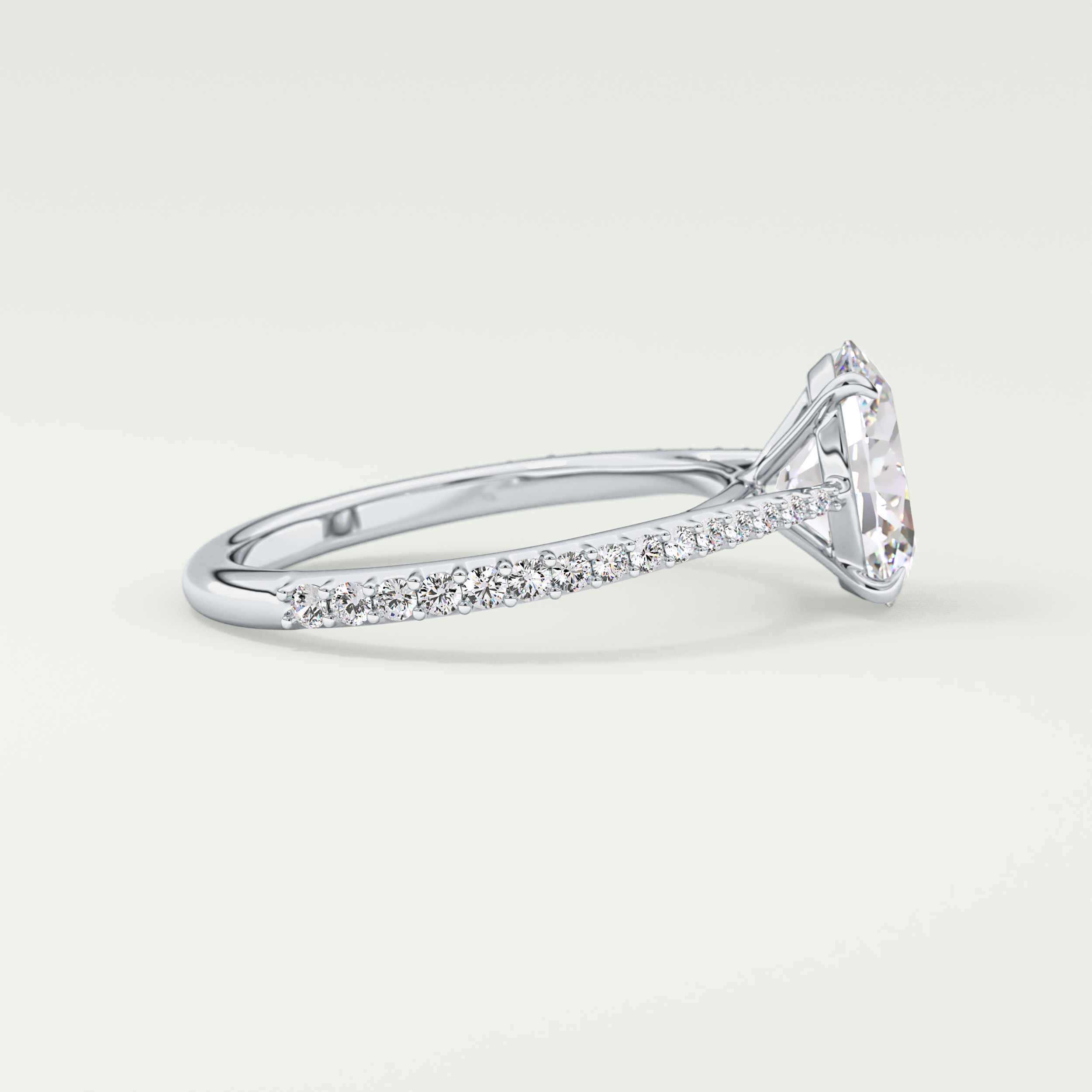 2.0 CT Oval Cut Pave Lab-Grown Diamond Engagement Ring 15