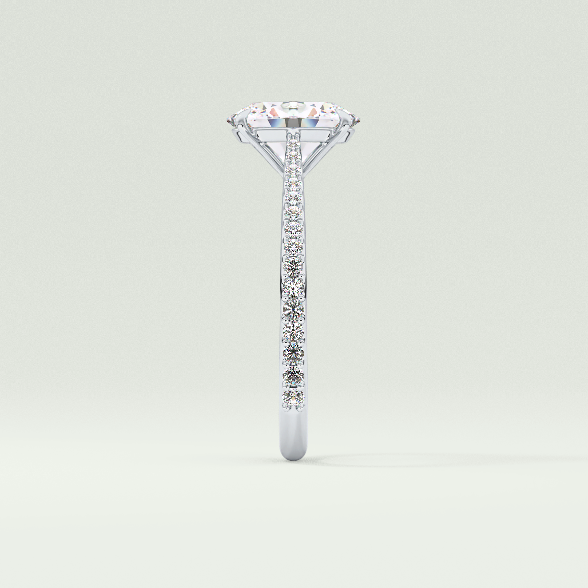 2.0 CT Oval Cut Pave Lab-Grown Diamond Engagement Ring 16