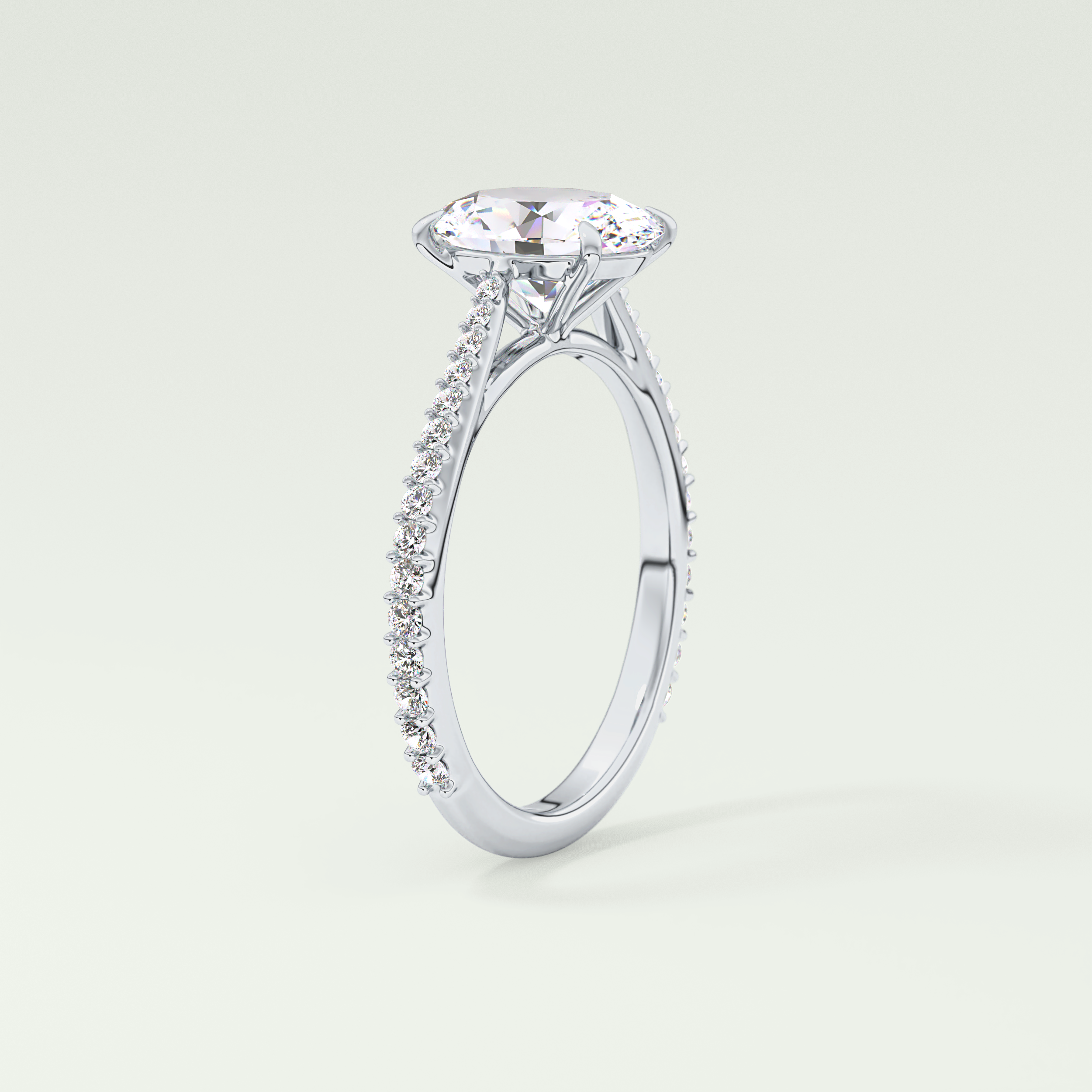 2.0 CT Oval Cut Pave Lab-Grown Diamond Engagement Ring 17