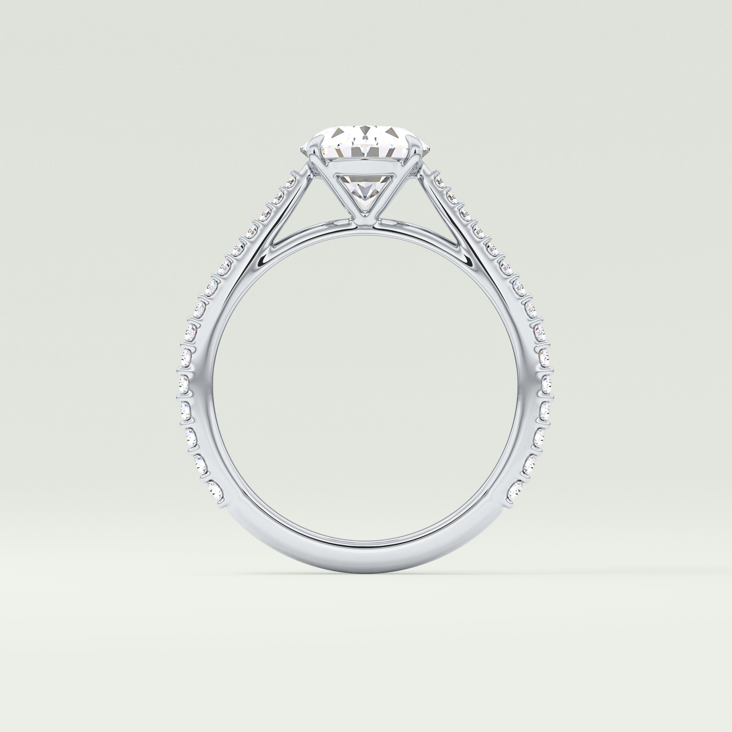 2.0 CT Oval Cut Pave Lab-Grown Diamond Engagement Ring 18