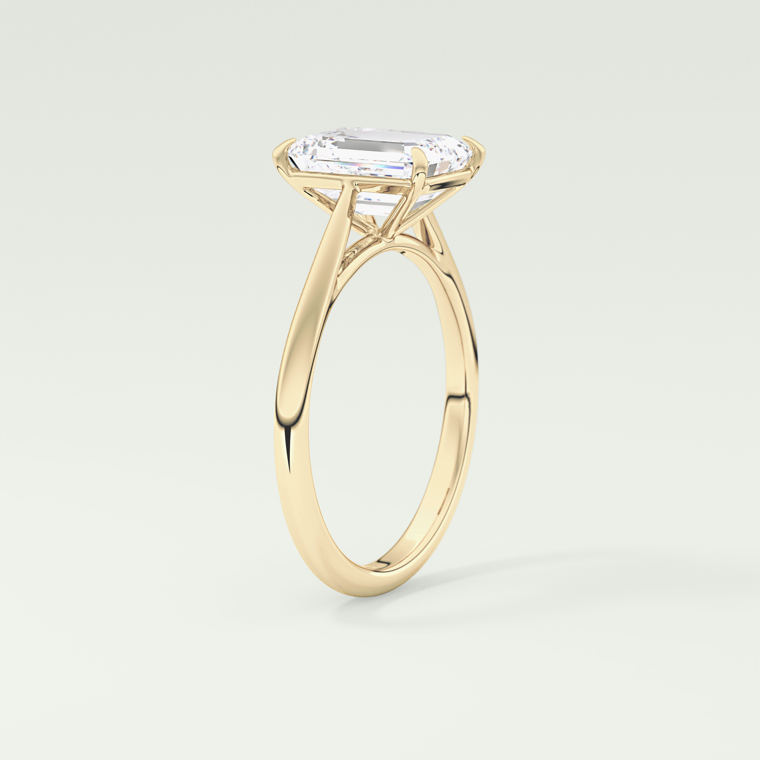 2.0 CT Emerald Cut Solitaire Lab-Grown Diamond Engagement Ring 5