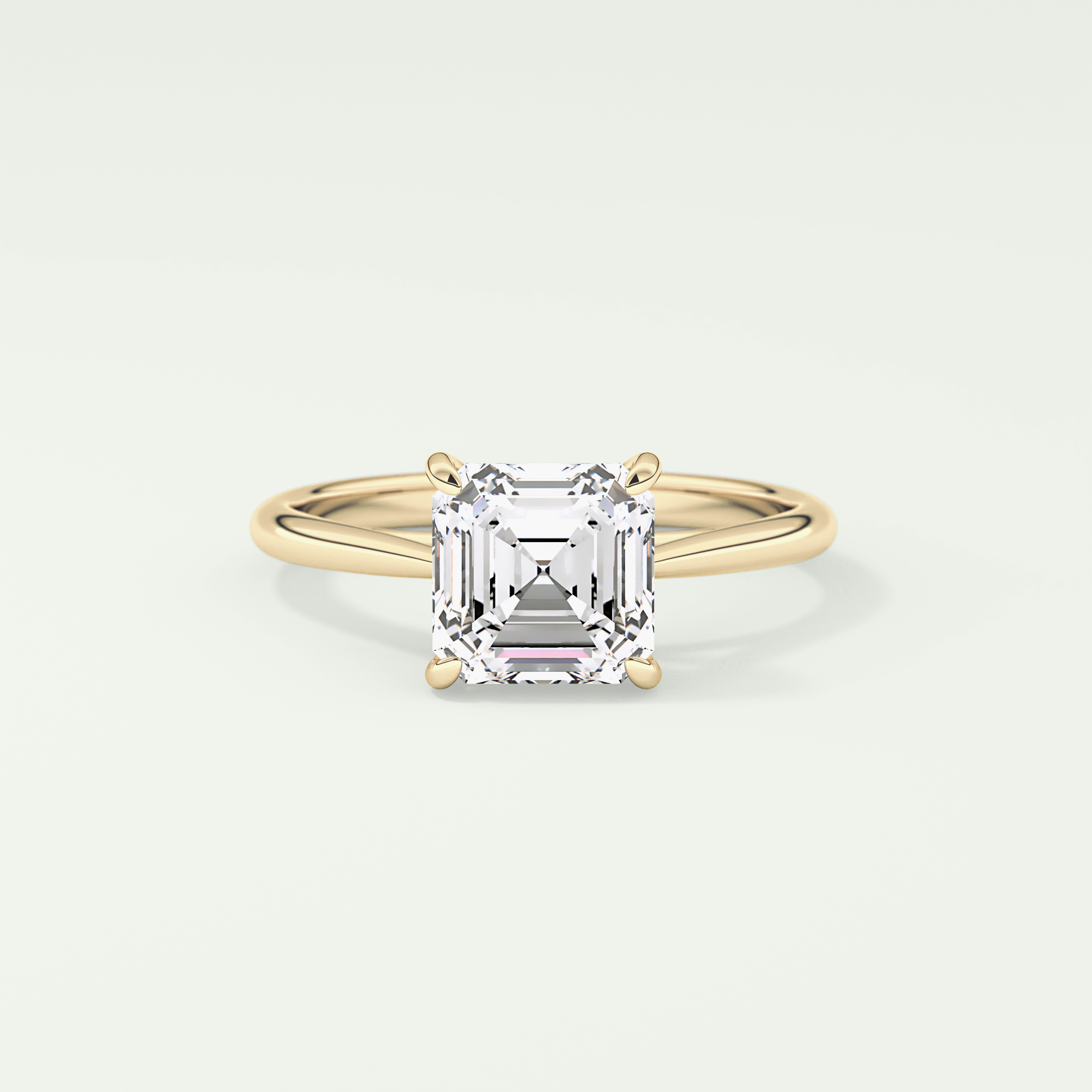 2.0 CT Asscher Cut Solitaire Lab Grown Diamond Engagement Ring 1