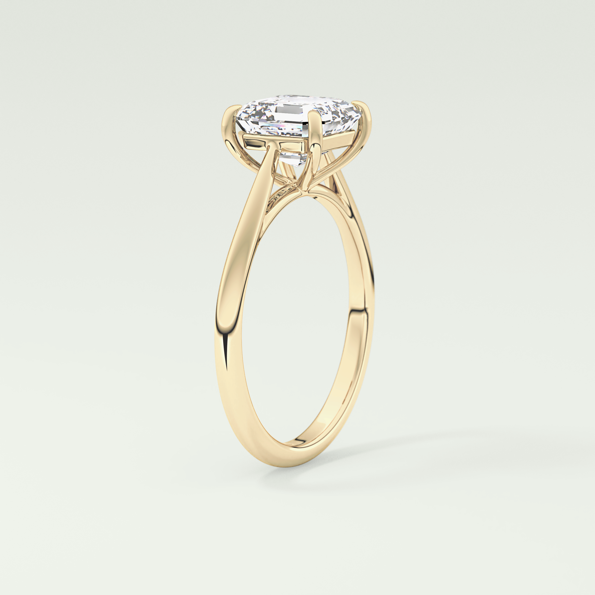 2.0 CT Asscher Cut Solitaire Lab Grown Diamond Engagement Ring 6
