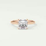 2.0 CT Asscher Cut Solitaire Lab Grown Diamond Engagement Ring 8