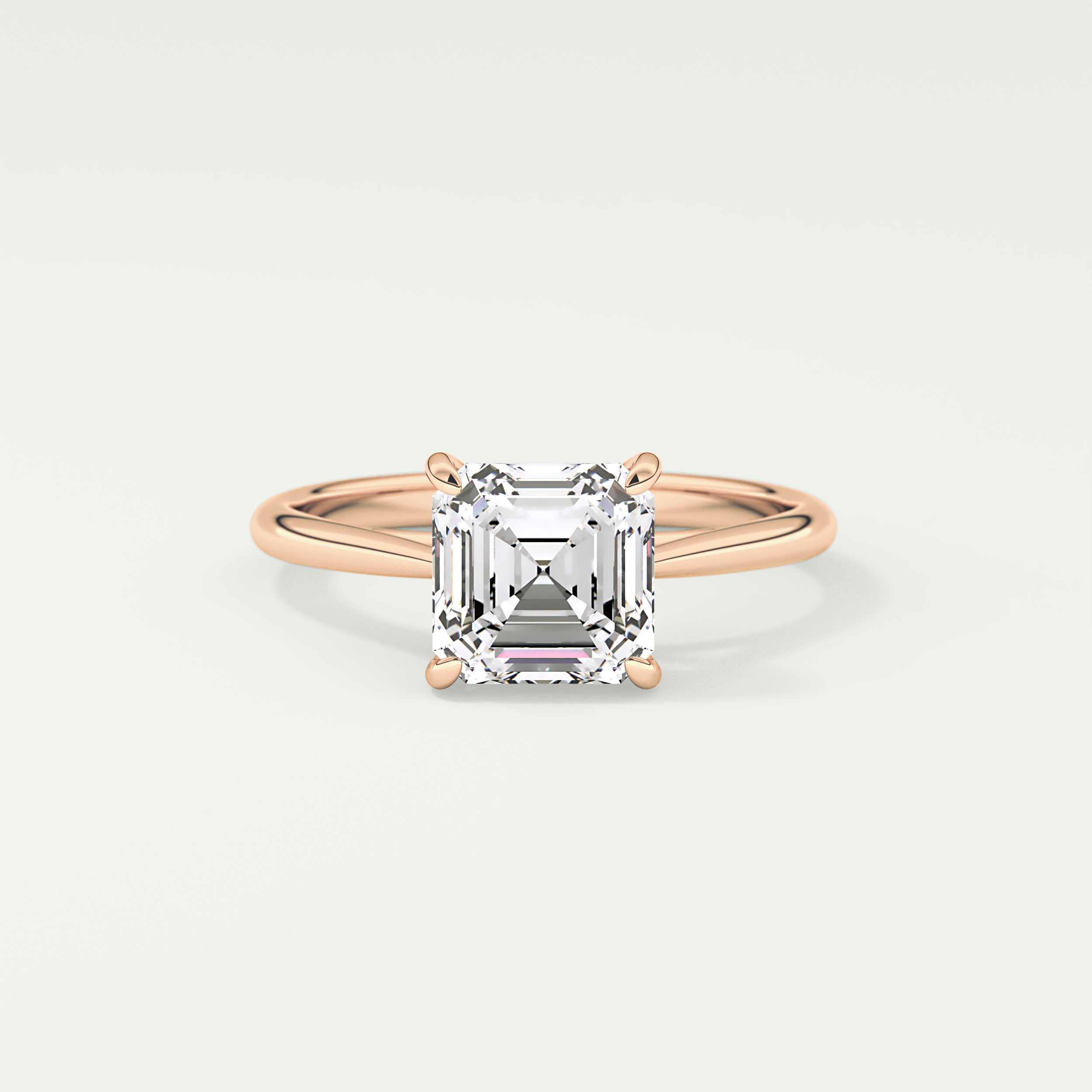 2.0 CT Asscher Cut Solitaire Lab Grown Diamond Engagement Ring 8