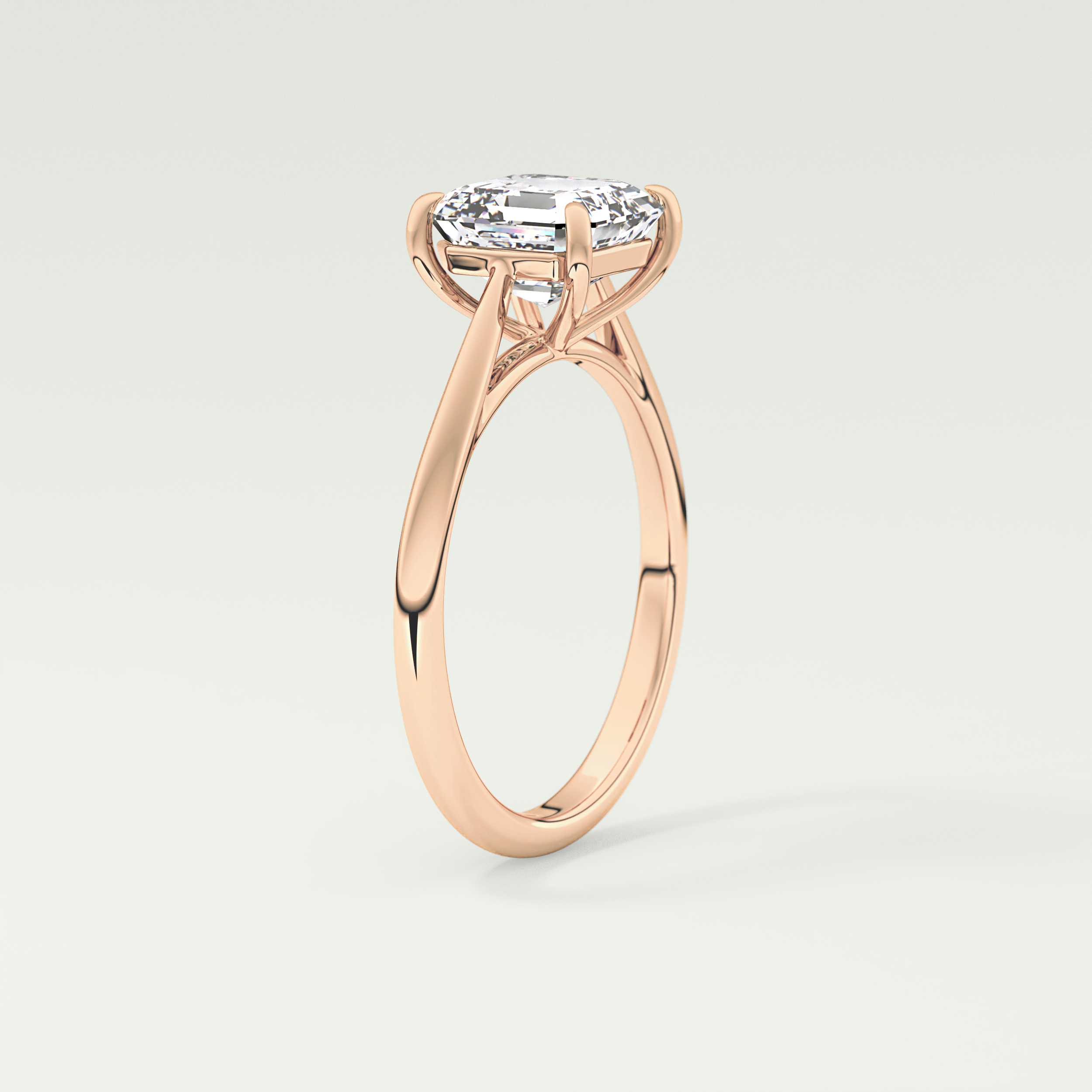 2.0 CT Asscher Cut Solitaire Lab Grown Diamond Engagement Ring 13