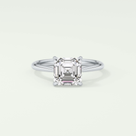 2.0 CT Asscher Cut Solitaire Lab Grown Diamond Engagement Ring 15