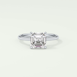 2.0 CT Asscher Cut Solitaire Lab Grown Diamond Engagement Ring 15