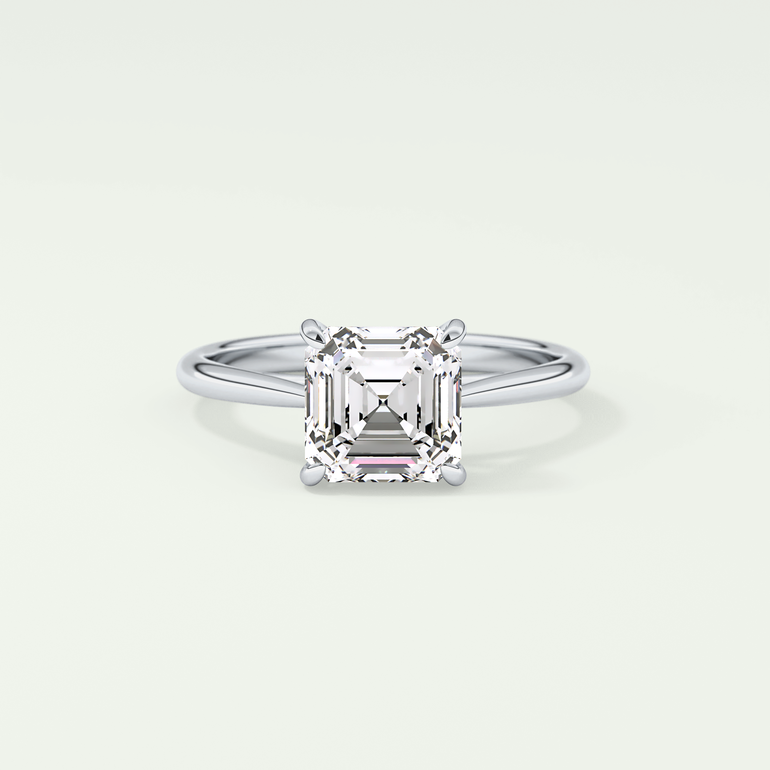 2.0 CT Asscher Cut Solitaire Lab Grown Diamond Engagement Ring 15