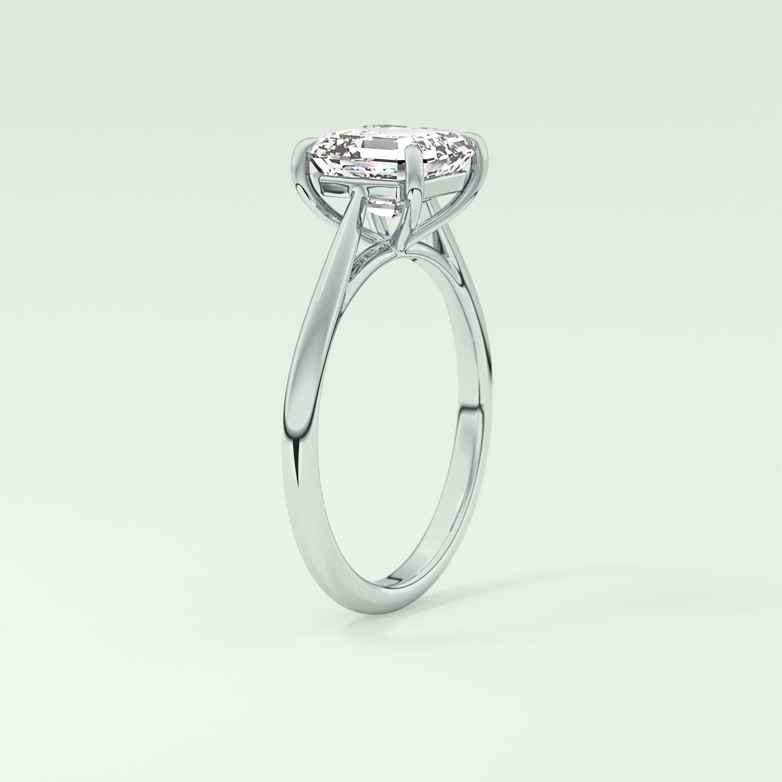 2.0 CT Asscher Cut Solitaire Lab Grown Diamond Engagement Ring 20