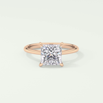 2.0 CT Princess Cut Solitaire Lab-Grown Diamond Engagement Ring 7