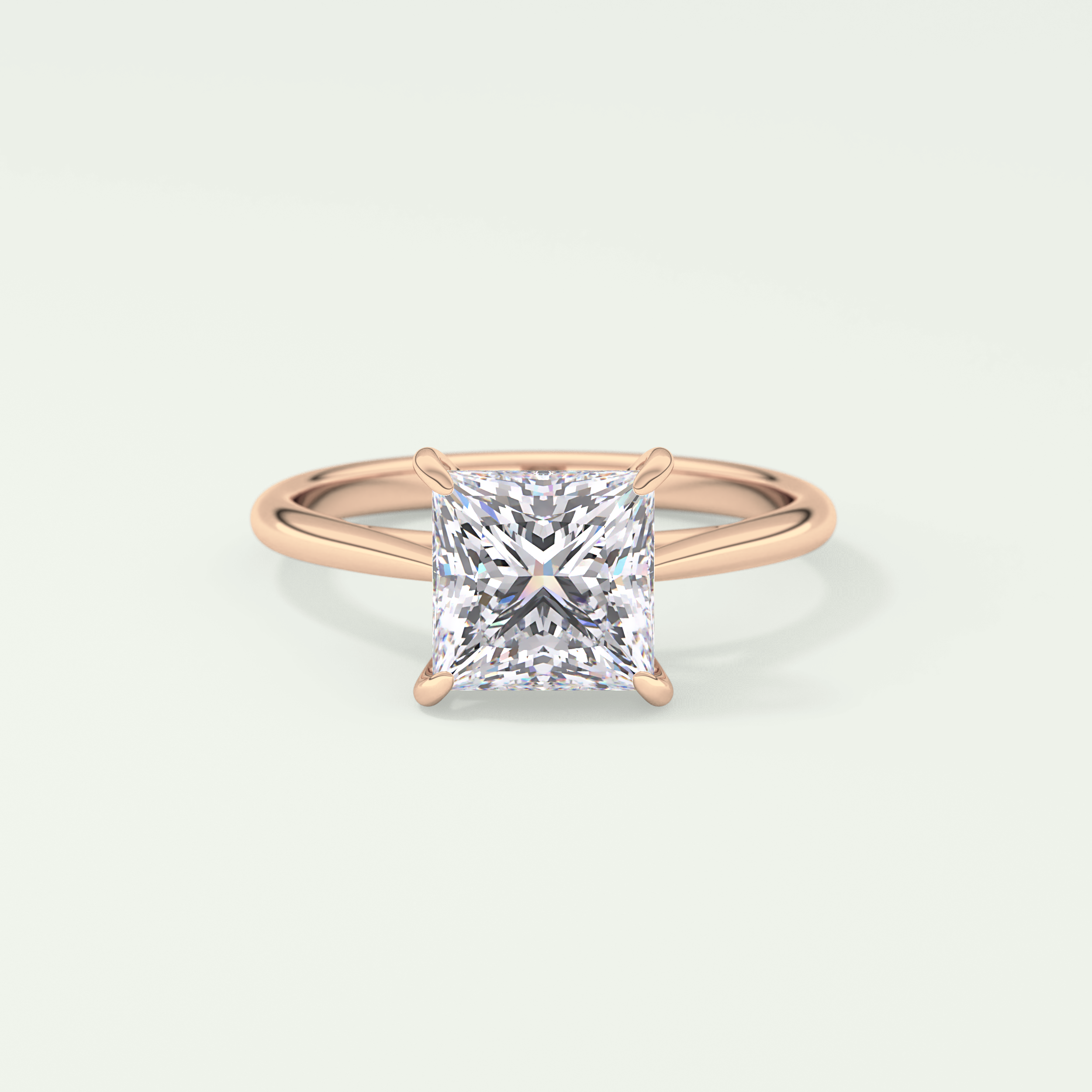2.0 CT Princess Cut Solitaire Lab-Grown Diamond Engagement Ring 7