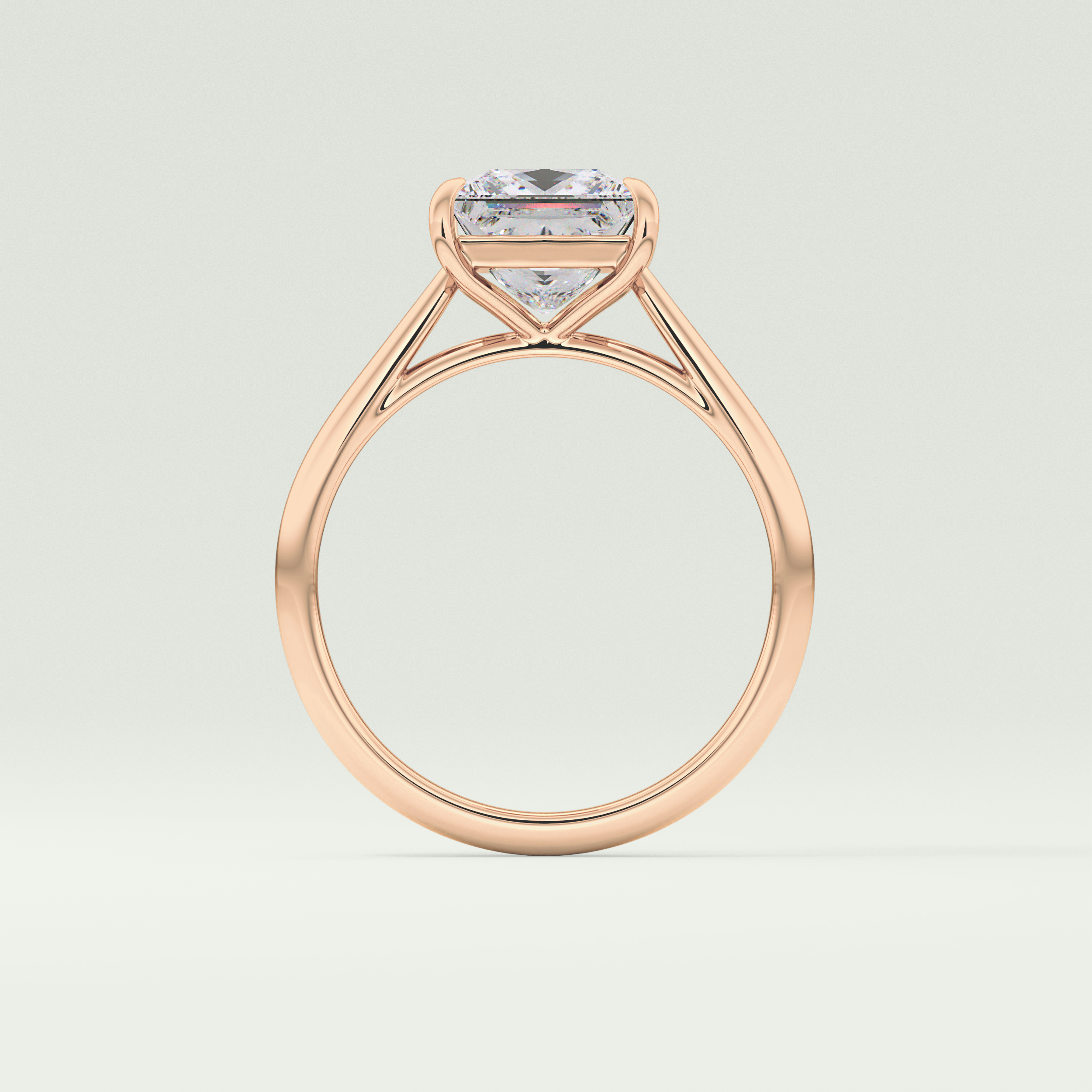 2.0 CT Princess Cut Solitaire Lab-Grown Diamond Engagement Ring 12