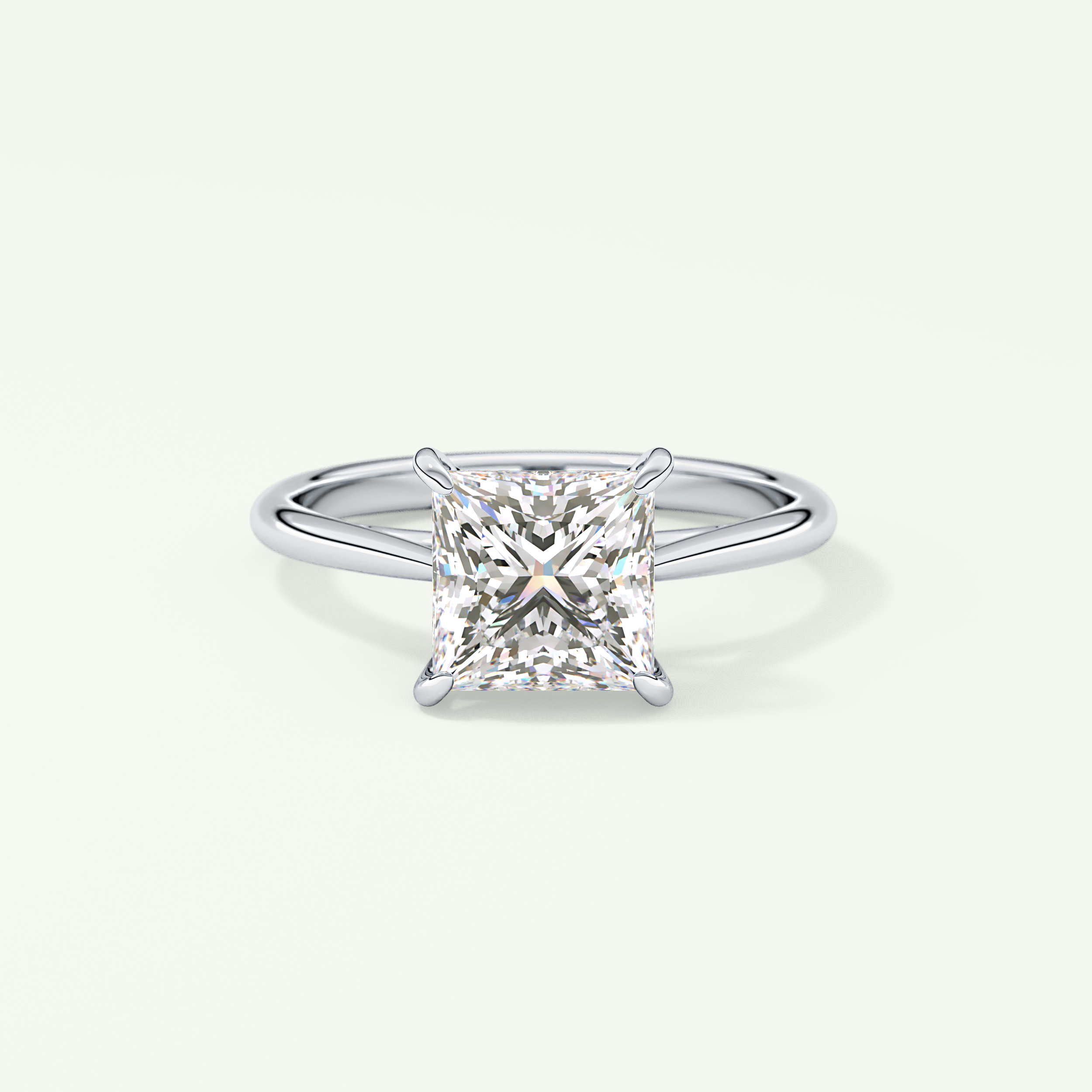 2.0 CT Princess Cut Solitaire Lab-Grown Diamond Engagement Ring 13