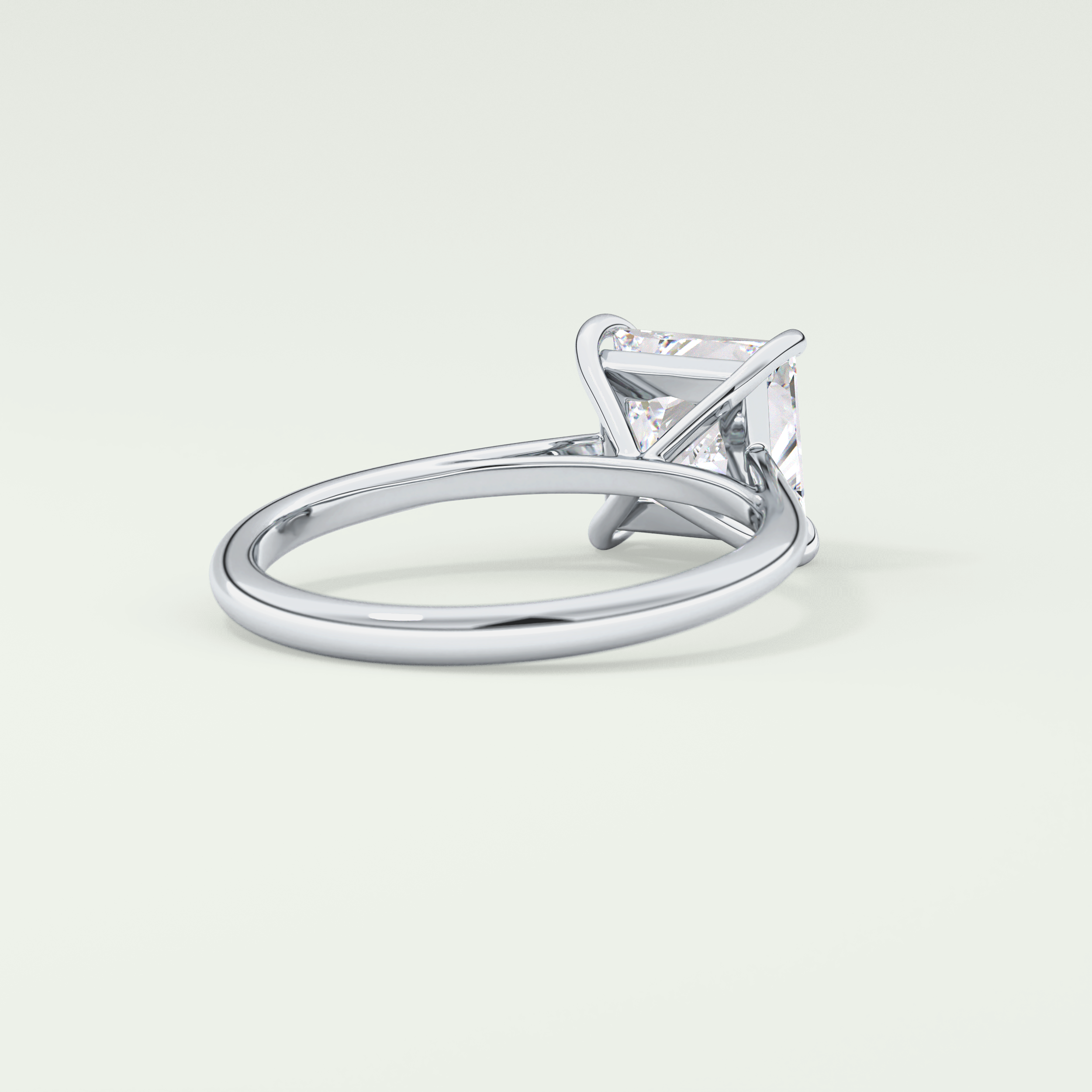 2.0 CT Princess Cut Solitaire Lab-Grown Diamond Engagement Ring 14