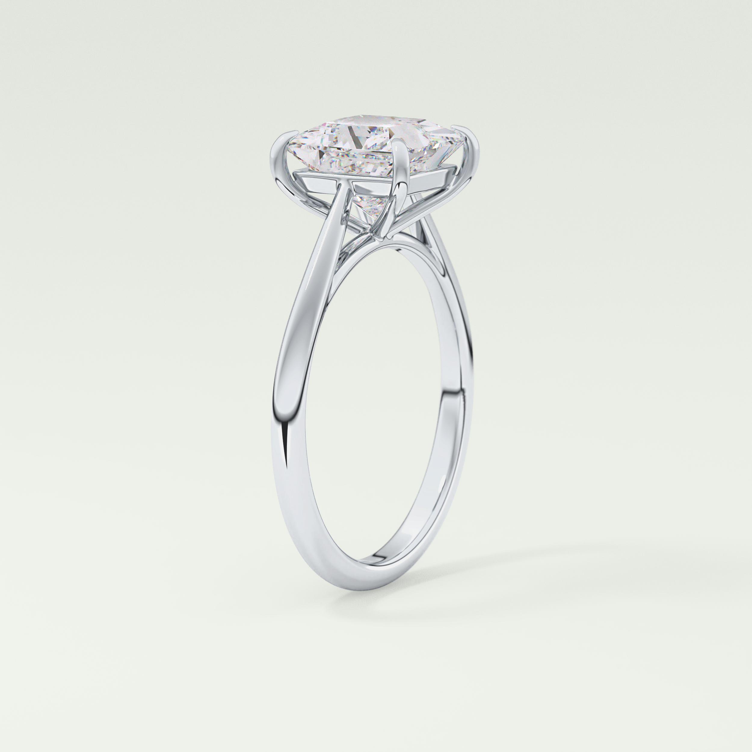 2.0 CT Princess Cut Solitaire Lab-Grown Diamond Engagement Ring 17
