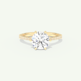 2.0 CT Round Cut Pave Moissanite Engagement Ring