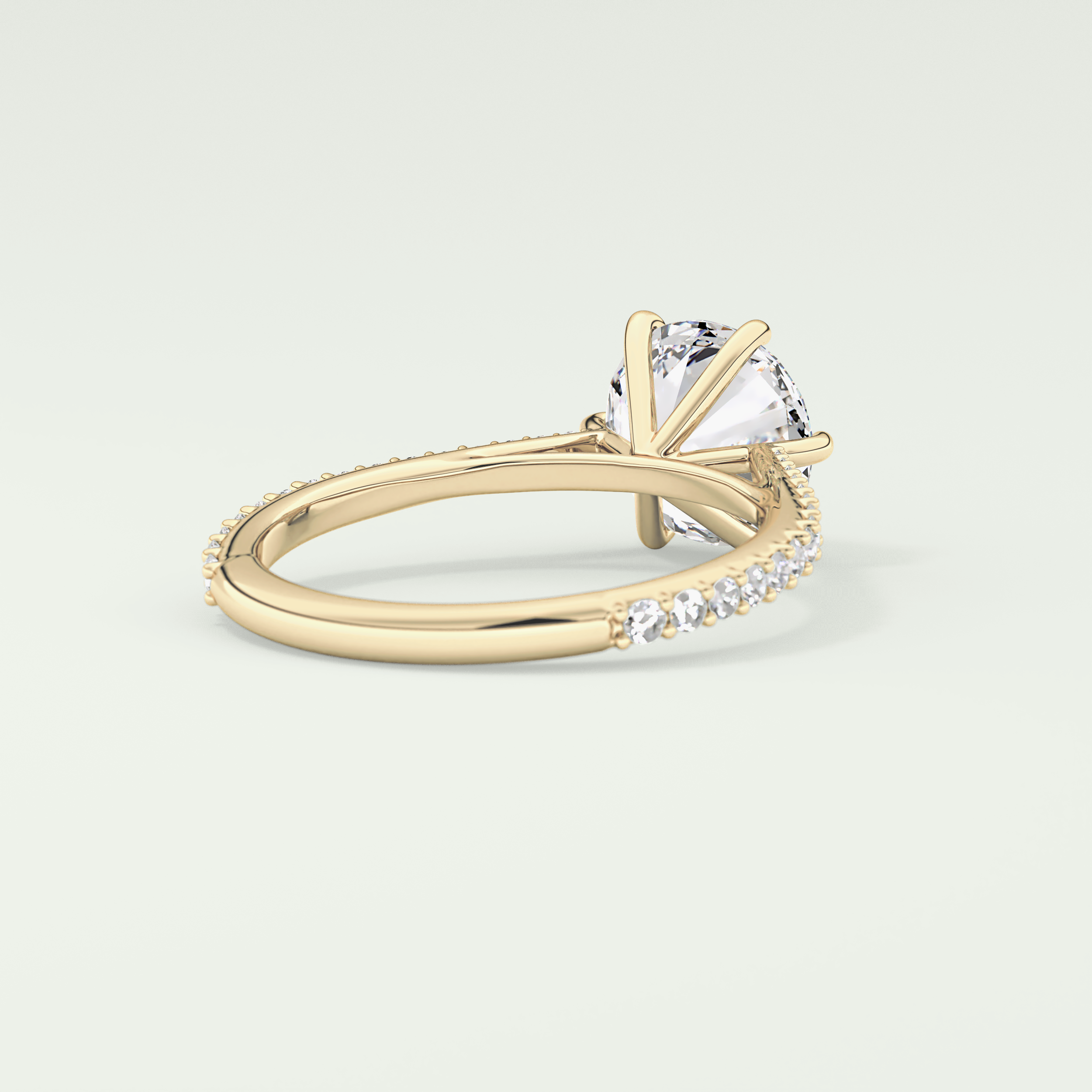 2.0 CT Round Cut Pave Lab Grown Diamond Engagement Ring