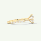 2.0 CT Round Cut Pave Lab-Grown Diamond Engagement Ring