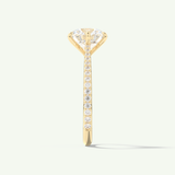 2.0 CT Round Cut Pave Lab-Grown Diamond Engagement Ring