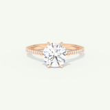 2.0 CT Round Cut Pave Moissanite Engagement Ring