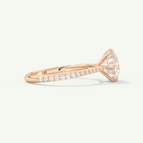 2.0 CT Round Cut Pave Lab-Grown Diamond Engagement Ring