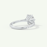 2.0 CT Round Cut Pave Moissanite Engagement Ring