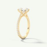 2.0 CT Round Cut Pave Moissanite Engagement Ring