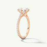 2.0 CT Round Cut Pave Moissanite Engagement Ring