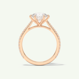 2.0 CT Round Cut Pave Moissanite Engagement Ring