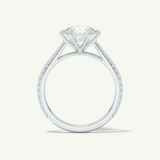 2.0 CT Round Cut Pave Moissanite Engagement Ring