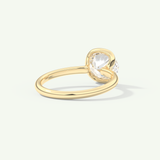 2.0 CT East West Oval Cut Half Bezel Moissanite Engagement Ring